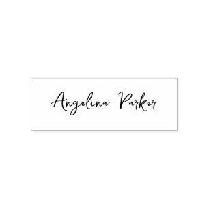 Carimbo Auto Entintado Branco preto simples e minimalista moderno