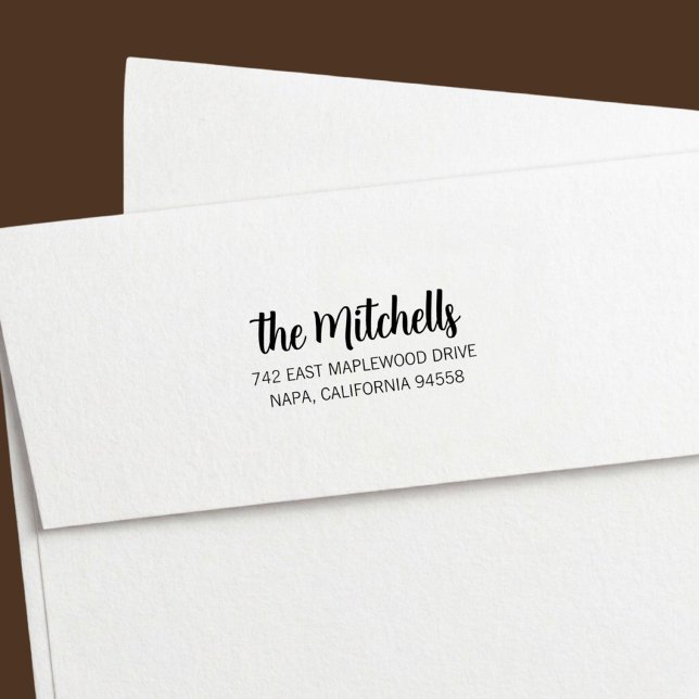 Carimbo Auto Entintado Brush Lettered Return Address (Criador carregado)