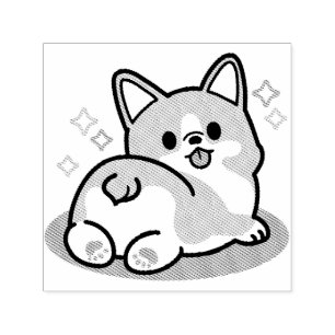 Carimbo Auto Entintado Bumbum de Corgi e Víblias de Nap - Cachorro Dormin