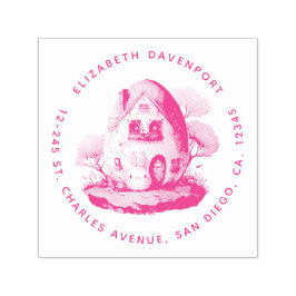 Carimbo Auto Entintado Bunny & Egg Shaple House Kawaii Endereço