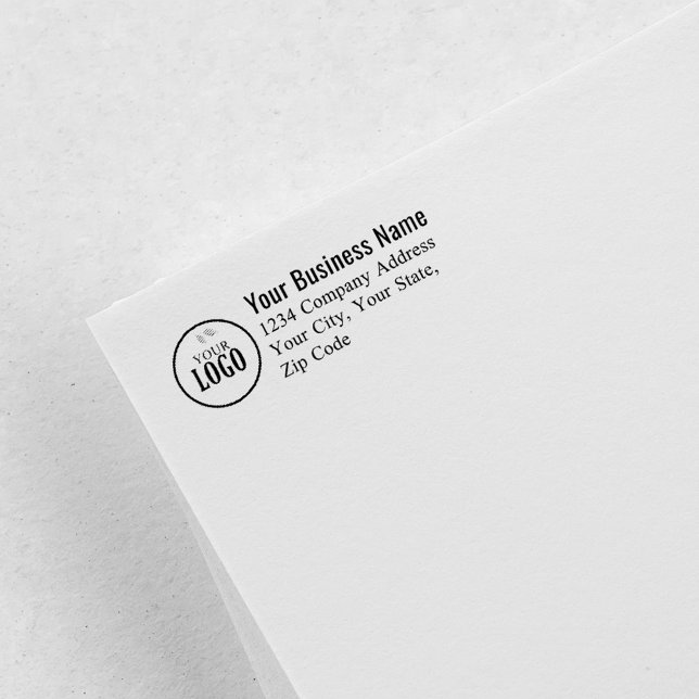 Carimbo Auto Entintado Business Logo Custom Return Address (Add your company logo return address stamp.)