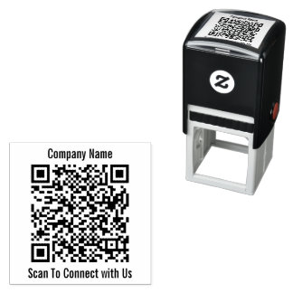 Carimbo Auto Entintado Business Name Scan to Connect QR Code Modelo