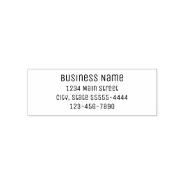 Carimbo Auto Entintado Business Name Simple Return Address & Phone Number