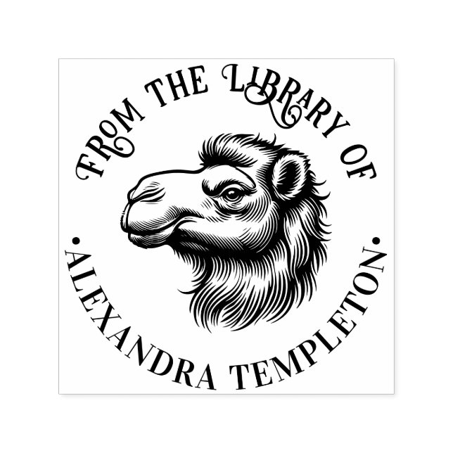 Carimbo Auto Entintado Cabeça de Camel Desenho "Da Biblioteca de" #1P (Design)