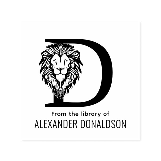 Carimbo Auto Entintado Cabeça de Leão Elegante 3 Sobre o Livro de Nomes I (Design)