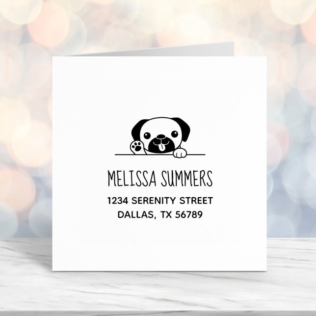 Carimbo Auto Entintado Cachorro Cheio Purgando acima do endereço (Criador carregado)