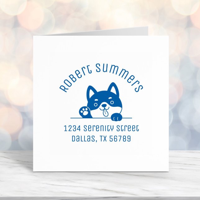 Carimbo Auto Entintado Cachorro Cheio Purgando acima do endereço 3 (Criador carregado)