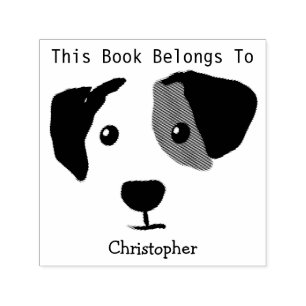 Carimbo Auto Entintado Cachorro Feliz Que Este Livro Pertence