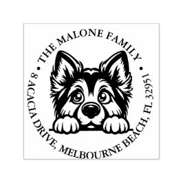 Carimbo Auto Entintado Cachorro Fofo Espiando Tema Personalizado