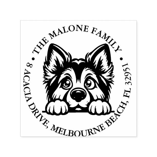 Carimbo Auto Entintado Cachorro Fofo Espiando Tema Personalizado (Design)