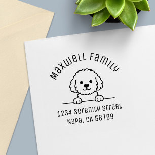 Carimbo Auto Entintado Cachorro Mistura de Poodle Doodle Pet Família Ende