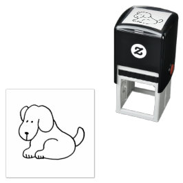 Carimbo Auto Entintado Cachorro Sentado Cartoon Engraçado