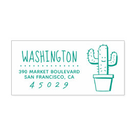 Carimbo Auto Entintado Cacto | Nome da família Endereço de devolução