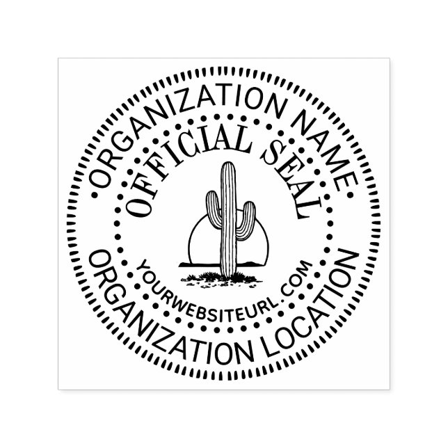 Carimbo Auto Entintado Cactus Sun Generic Oficial Seal Nome Local (Design)