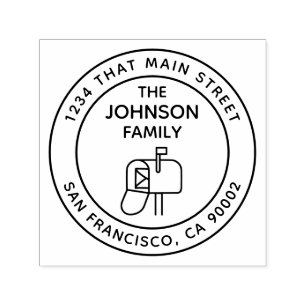 Carimbo Auto Entintado Caixa de Correio, Endereço de Devolução, Ronda