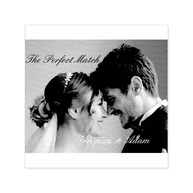 Carimbo Auto Entintado Caixa de Fósforos de Casamento – Casal Perfeito Ed (Design)
