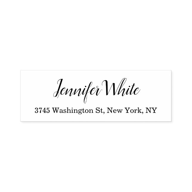 Carimbo Auto Entintado Caligrafia Elegante Preto e Branco Clássico (Design)