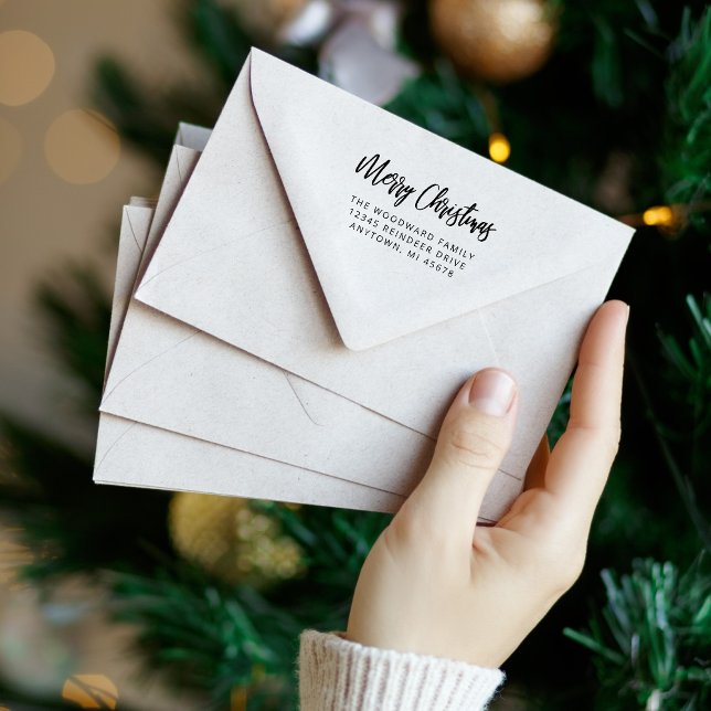 Carimbo Auto Entintado Caligrafia Simples Endereço de Regresso de Natal F (Criador carregado)