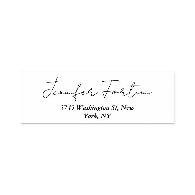 Carimbo Auto Entintado Caligrafia Simples Preto & Branco Elegante Laborat (Design)