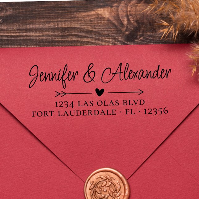 Carimbo Auto Entintado Calliografia Script Wedding Return Address Modern (Criador carregado)