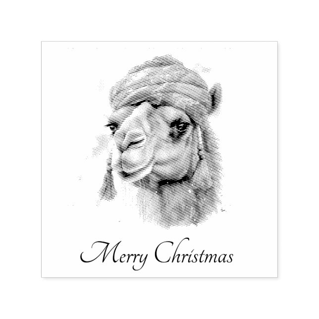 Carimbo Auto Entintado Camelo de Natal, personalizável (Design)