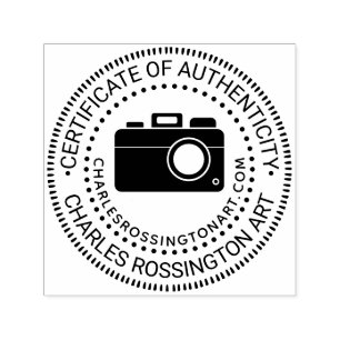 Carimbo Auto Entintado Câmera #2 “Certificado de Autenticidade” Nome URL