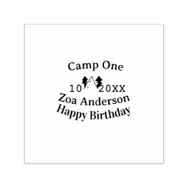 Carimbo Auto Entintado Camp one happy birthday name date campingadventure