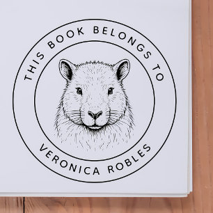 Carimbo Auto Entintado Capivara Personalizada Este Livro Pertence Ao Nome