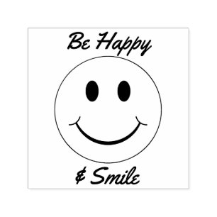 Carimbo Auto Entintado Cara Seja feliz e sorria