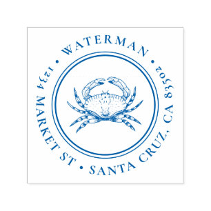 Carimbo Auto Entintado Caranguejo puxado à mão   Endereço de devolução ná