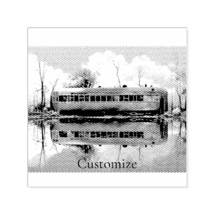 Carimbo Auto Entintado Caravana Antiga Trailer RV Thunder_Cove