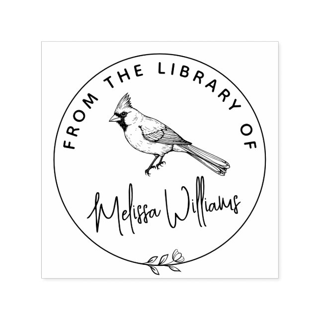 Carimbo Auto Entintado Cardeal Personalizado Ex Libris do Livro Bibliotec (Design)