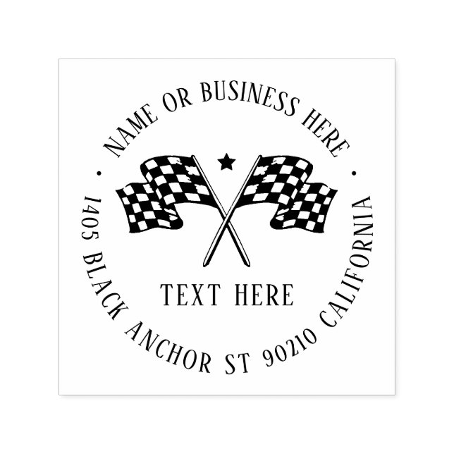 Carimbo Auto Entintado Carro Race Rastreamento Sinalizador Verificado Nom (Design)