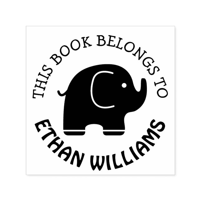 Carimbo Auto Entintado Cartaz De Elefante Este Livro Pertence A (Design)