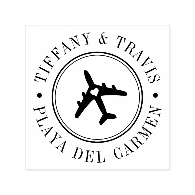 Carimbo Auto Entintado Cartaz de Estilo do Passaporte de Destino do Avião (Design)