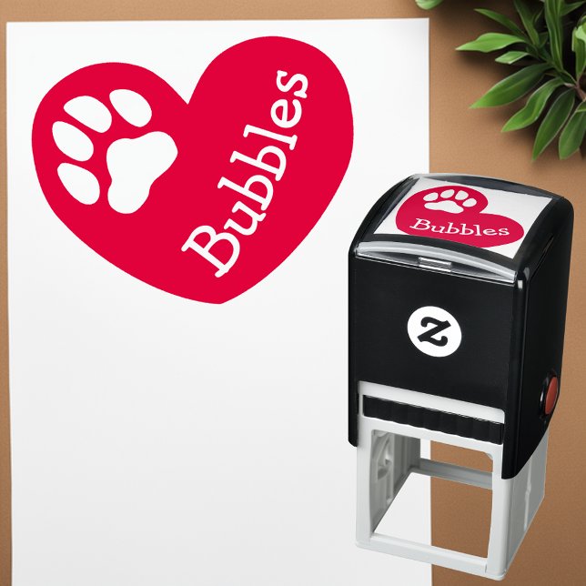 Carimbo Auto Entintado Cartaz de Impressão de Pet Nome de Pet Assinatura  (Paw-sitive Love: Cute Pet Name Signature Self-Inking Stamp 🐾❤️)