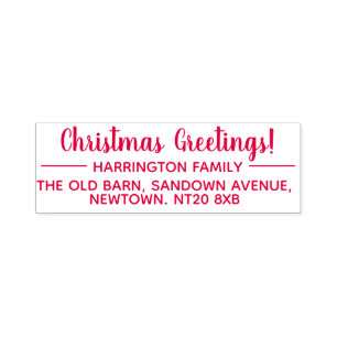Carimbo Auto Entintado Cartões de natal de Endereço de Devolução