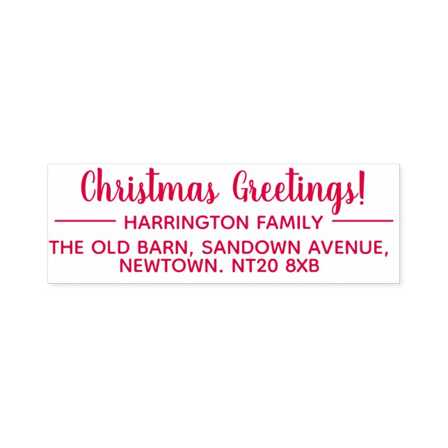 Carimbo Auto Entintado Cartões de natal de Endereço de Devolução (Design)