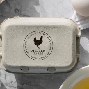 Carimbo Auto Entintado Cartonagem de ovos de Fazenda de frango pertencent