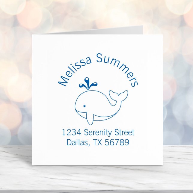 Carimbo Auto Entintado Cartoon Whale Arch Address (Criador carregado)