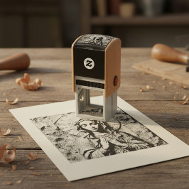 Carimbo Auto Entintado Carved Devotion  Wooden Mary