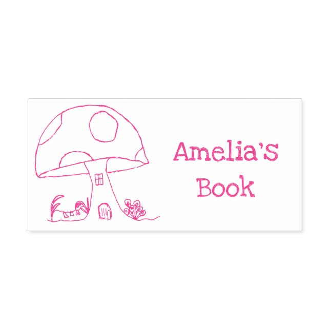 Carimbo Auto Entintado Casa de Cogumelo de Conto de Fadas Este Livro Pert (Design)