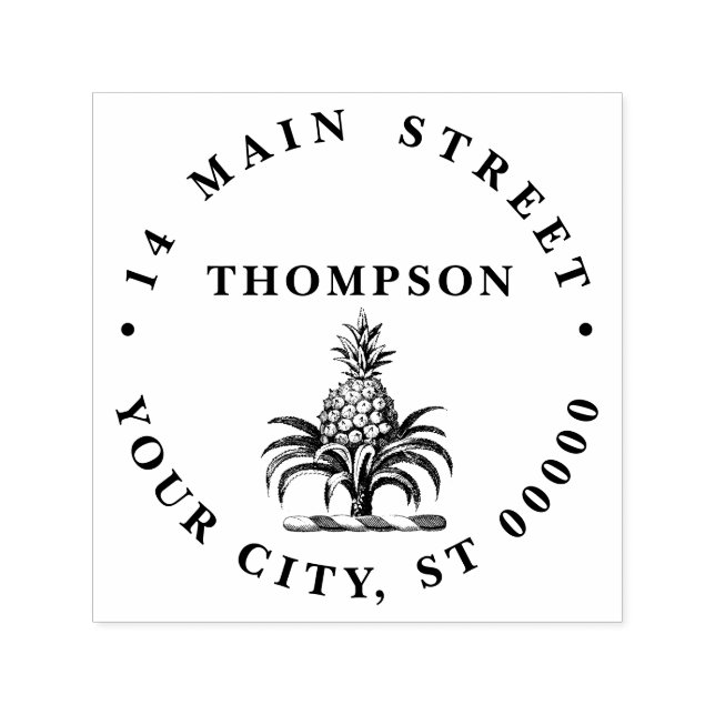 Carimbo Auto Entintado Casaco de Ananás Herádico de Pré-Papoeira (Design)