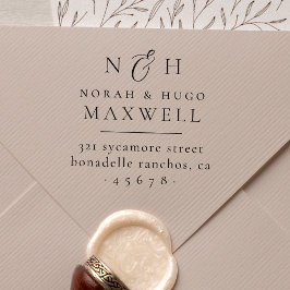 Carimbo Auto Entintado Casais Iniciais Monogramas Endereço de devolução