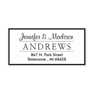 Carimbo Auto Entintado Casal clássico Elegante Monograma Endereço de devo