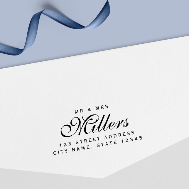 Carimbo Auto Entintado Casal Elegante Sr e Sra Sobrenome Residencial Ende (Criador carregado)