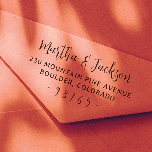 Carimbo Auto Entintado Casal Russo Moderno Nomes de Casamento Endereço de (Criador carregado)