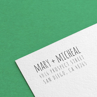 Carimbo Auto Entintado Casal Wedding Return Address Elegante Minimalista