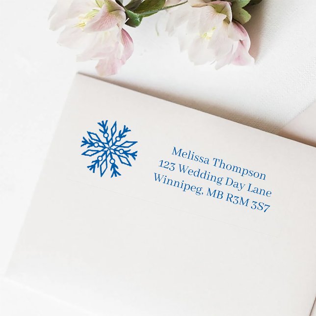 Carimbo Auto Entintado Casamento Blue Snowflake (Criador carregado)