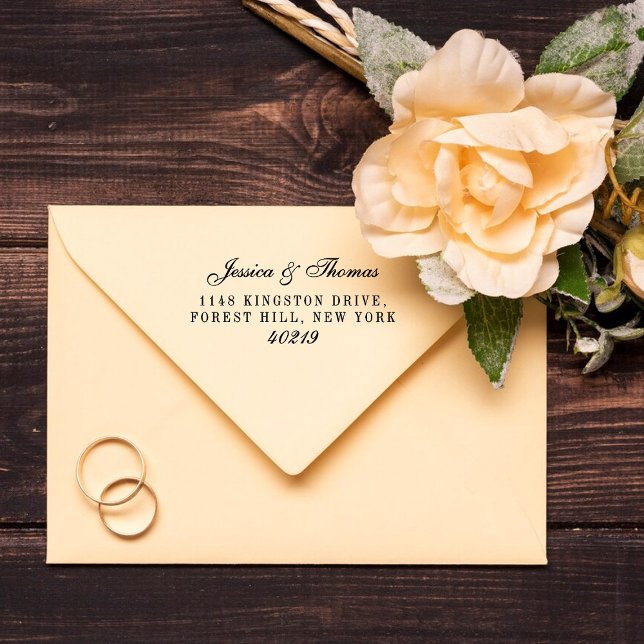 Carimbo Auto Entintado Casamento com Letra Elegante (Criador carregado)